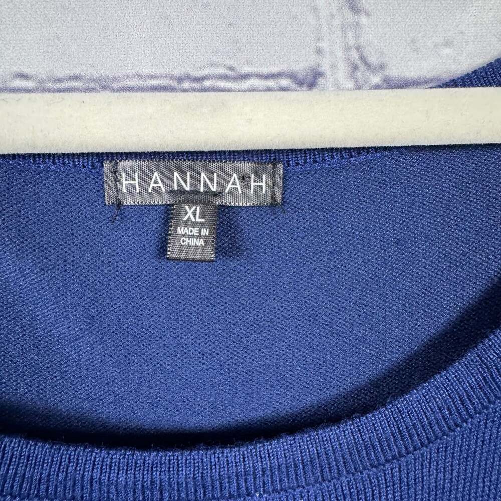 HANNAH Blue Striped With Hem Lace,XL,Cute Trim,Long Sleeve - Picture 5 of 6
